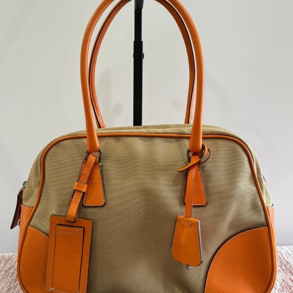 Prada Handbags - Prada Vintage Cinghiale-Trimmed Canapa